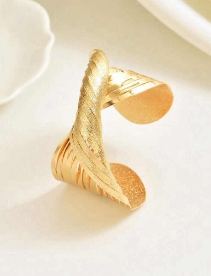 Bold Twisted Cuff Bracelet - Image 5