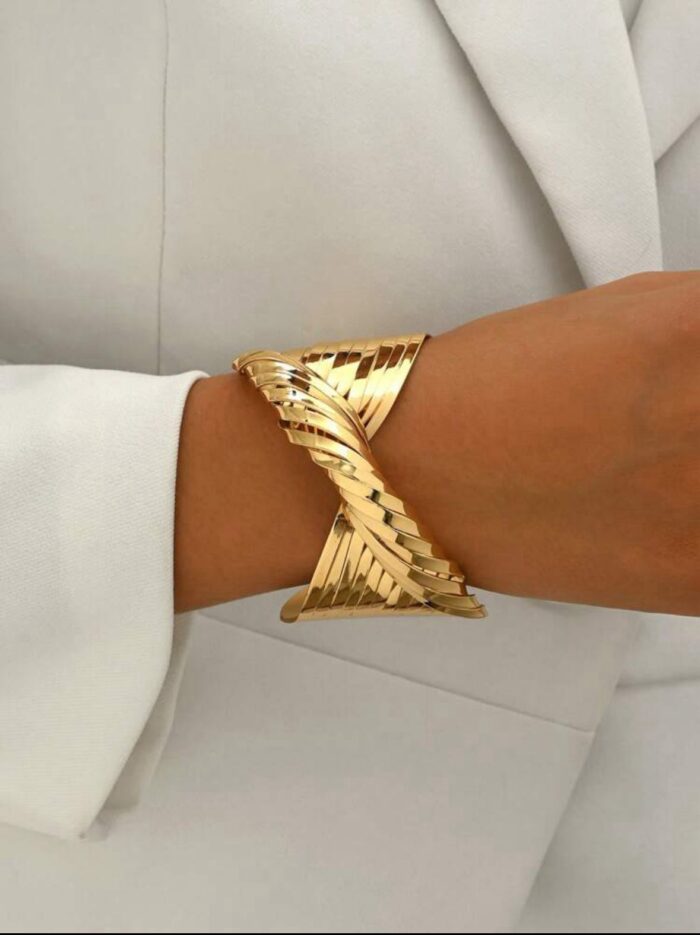 Bold Twisted Cuff Bracelet - Image 2