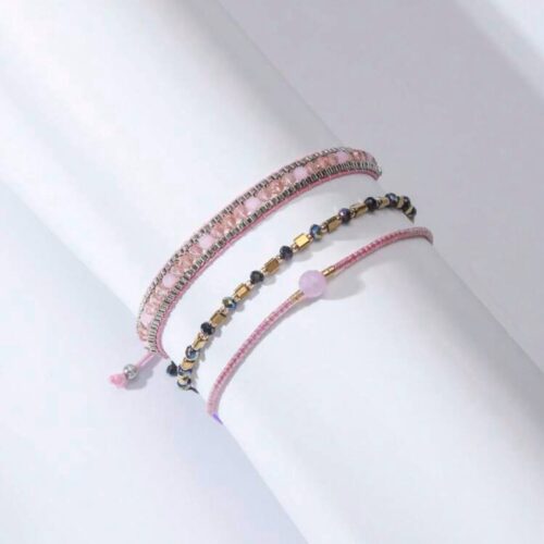 Cute Pink Beaded Handmade Bracelet