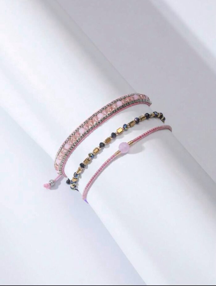 Cute Pink Beaded Handmade Bracelet