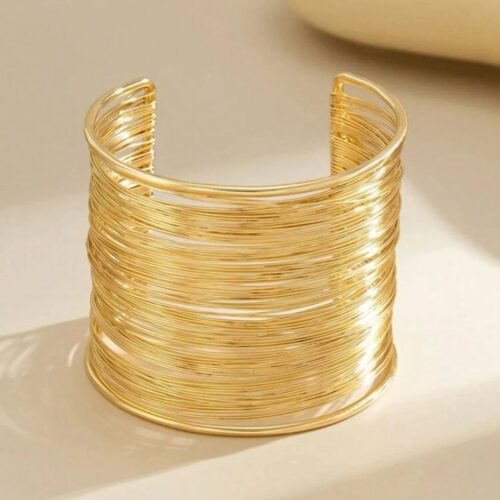 Simple Metal Style Wire Open Cuff Bracelet