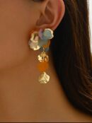 Vintage Handmade Flower petal Earring