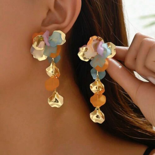 Vintage Handmade Flower petal Earring