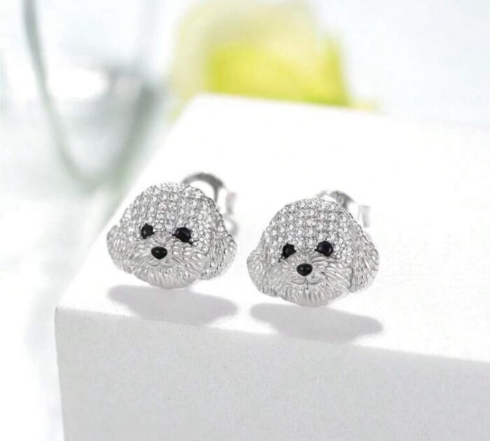 Shining Cute Maltese Pet Earrings - Image 7