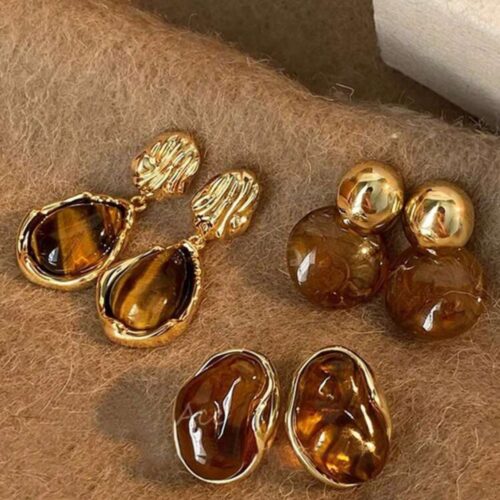 Vintage Resin Inlaid Earring