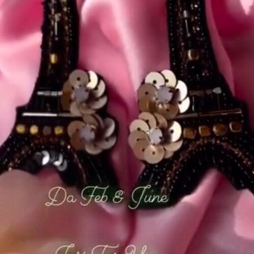 Studded Paris Eiffel Tower Earring