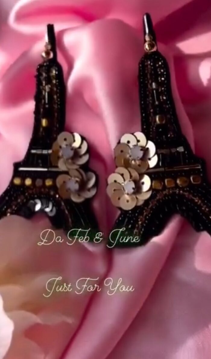 Studded Paris Eiffel Tower Earring