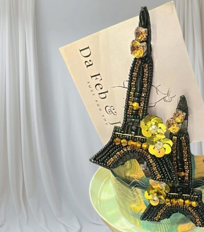 Studded Paris Eiffel Tower Earring - Image 4