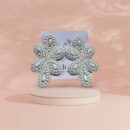 Intricately beaded ivory & Black tones Earring