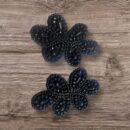 Intricately beaded ivory & Black tones Earring