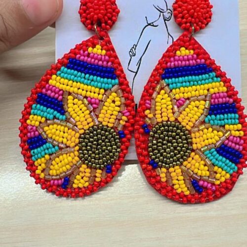 Sunny and Bold Beaded Earrings