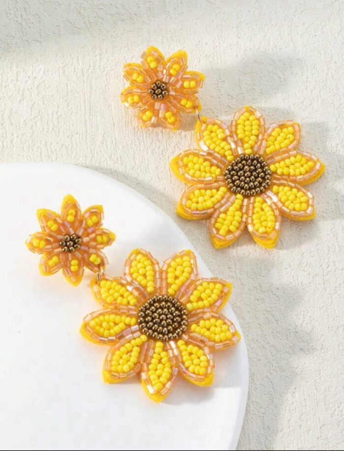 Cute Sunshine Sunflower Handmade Earring - Image 2