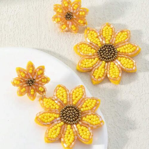 Cute Sunshine Sunflower Handmade Earring