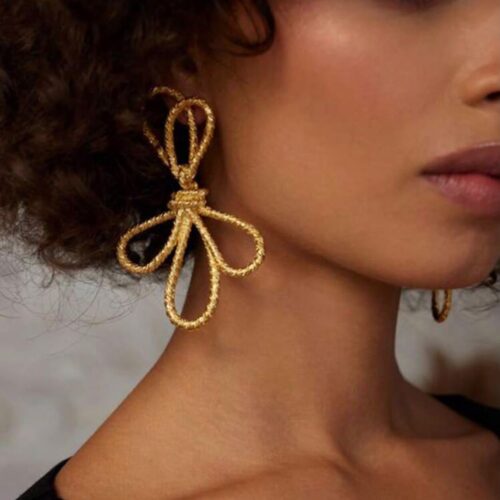 gold bow knot earrings