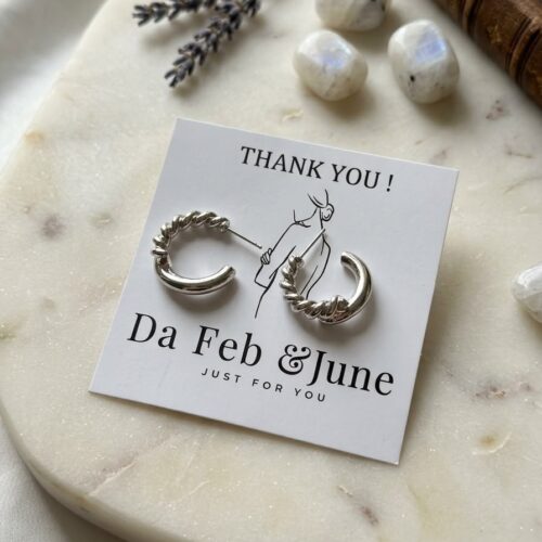 Solid Twisted Half - Hoop Earrings