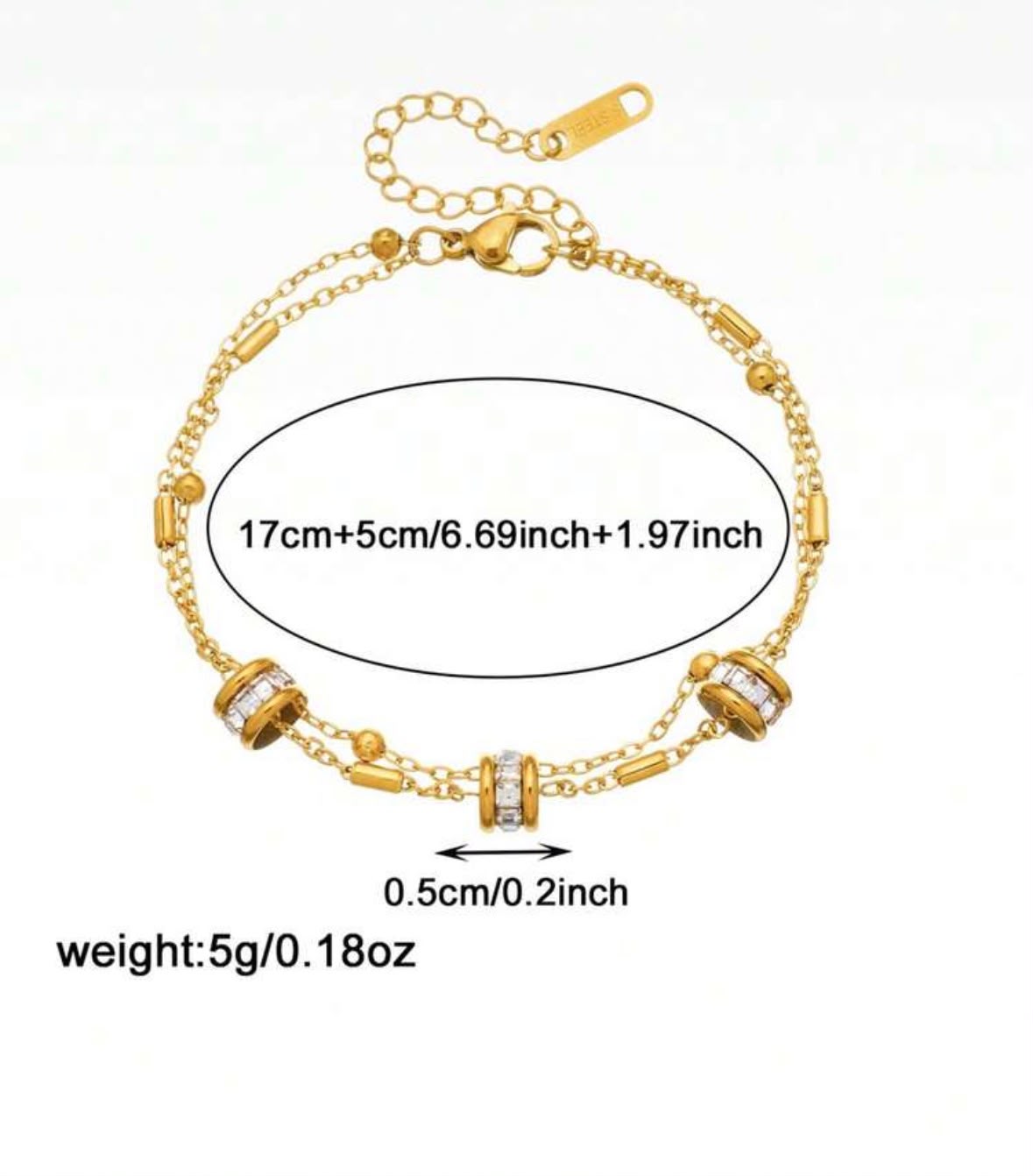18k gold plated Elegant Daimond Decor multilayered bracelet - Image 6