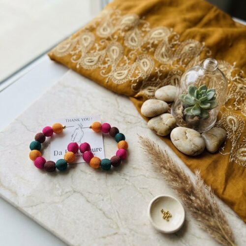 Rainbow handbeaded hoop